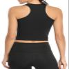 Porvike Sports Crop Tank Tops for Women Cropped Athletic Yoga Tops Racerback Running Tanks Cotton Workout Shirts Sleeveless Undershirts Exercise Gym Clothes 3 Pack Black White Pink L view 4