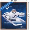 Trends International NHL Tampa Bay Lightning - Andrei Vasilevskiy 19 Wall Poster, 22.375" x 34", Mahogany Framed Version view 3