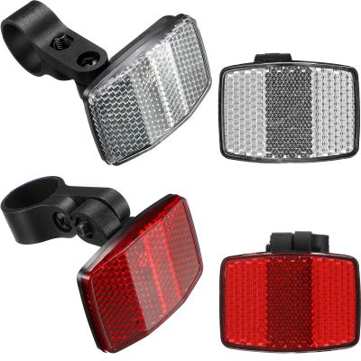 HESTYA 4 Pieces Bike Front and Rear Wheel Spoke Reflectors for Handlebar and Seatpost Bicycle Cycling Safety Warning Reflectors Red and White