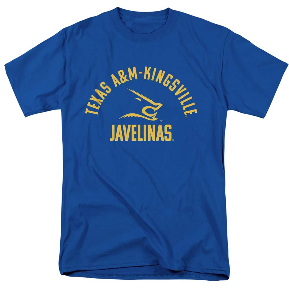 Texas A&M University-Kingsville Official One Color Javelinas Logo Unisex Adult T-Shirt, Royal Blue, 5X-Large