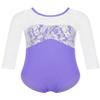 Loodgao Kids Girls Long Sleeve Ballet Leotards Floral Lace Gymnastic Dance Bodysuit One Piece Unitard Dancewear Mid-Sleeve Purple 4 view 1