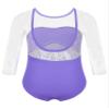 Loodgao Kids Girls Long Sleeve Ballet Leotards Floral Lace Gymnastic Dance Bodysuit One Piece Unitard Dancewear Mid-Sleeve Purple 4 view 2