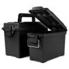 GUGULUZA Plastic Ammo Cans, 2-Pack Lockable Waterproof Storage Containers, Field Boxes with Handle for Hunting Gear, Shooting Supplies, Stackable Dust Resistant Ammo Case Black view 1