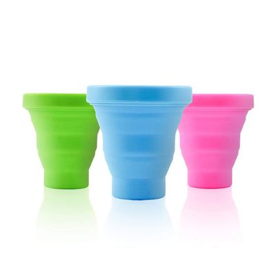 AKOAK Silicone Folding Travel Cup, portable Camping Gargle Cup, for Going Out,Travel and Camping Set of 3,Candy-colored