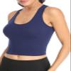 Porvike Sports Women's Crop Tank Tops 3 Pack - Athletic Yoga Racerback Cotton Shirts (Black, Navy, Burgundy, M) view 3