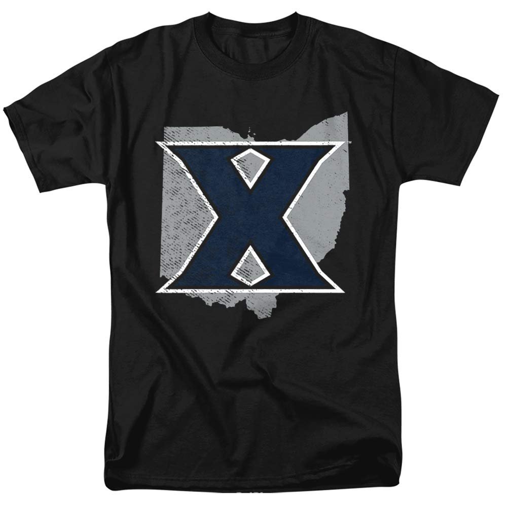 Xavier University Official State Shape Unisex Adult T-Shirt, Black, 5X-Large
