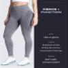Aoxjox Workout Seamless Leggings for Women Smile Contour High Waisted Athletic Yoga Pants Tights 26" (A Grey Marl, Small) view 2