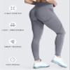 Aoxjox Workout Seamless Leggings for Women Smile Contour High Waisted Athletic Yoga Pants Tights 26" (A Grey Marl, Small) view 4