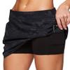 RBX Active Fashion Camo Skort for Women, Quick Drying Flat-Front Woven Running/Tennis/Golf/Pickleball Skort with Zipper Pocket S21 Black Camo S view 3