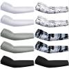 Hicarer 10 Pair UV Sun Protection Arm Sleeves Compression Sports Cooling Sleeves for Men Women Teenager Youth Golf Baseball Basketball Summer, Grey Camo view 1
