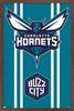 Trends International NBA Charlotte Hornets - Logo 20 Wall Poster, 34L x 22.4W, Mahogany Framed Version view 1