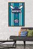 Trends International NBA Charlotte Hornets - Logo 20 Wall Poster, 34L x 22.4W, Mahogany Framed Version view 2