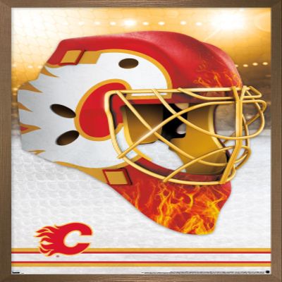 Trends International NHL Calgary Flames - Mask 20 Wall Poster, 34L x 22.4W, Bronze Framed Version