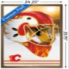 Trends International NHL Calgary Flames - Mask 20 Wall Poster, 34L x 22.4W, Bronze Framed Version view 3