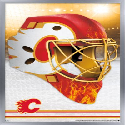 Trends International NHL Calgary Flames - Mask 20 Wall Poster, 34L x 22.4W, Silver Framed Version