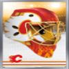 Trends International NHL Calgary Flames - Mask 20 Wall Poster, 34L x 22.4W, Silver Framed Version view 1