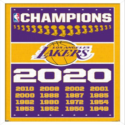 NBA Los Angeles Lakers - Champions 20 Wall Poster, 22.4L" x 14.7W", White Framed Version