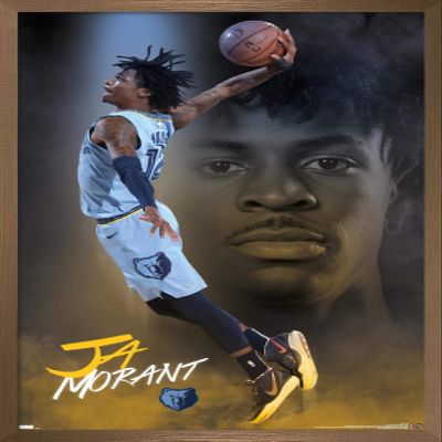NBA Memphis Grizzlies - Ja Morant 20 Wall Poster, 22.4L" x 14.7W", Bronze Framed Version