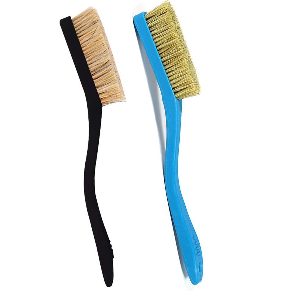 Climbing & Bouldering Brush with Natural Firm Boar's Hair Bristles and Durable Handle, Climbing Chalk Brush Designed for Ultimate Performance on Climbing Wall Indoor or Outdoor (Black&Deep Blue)