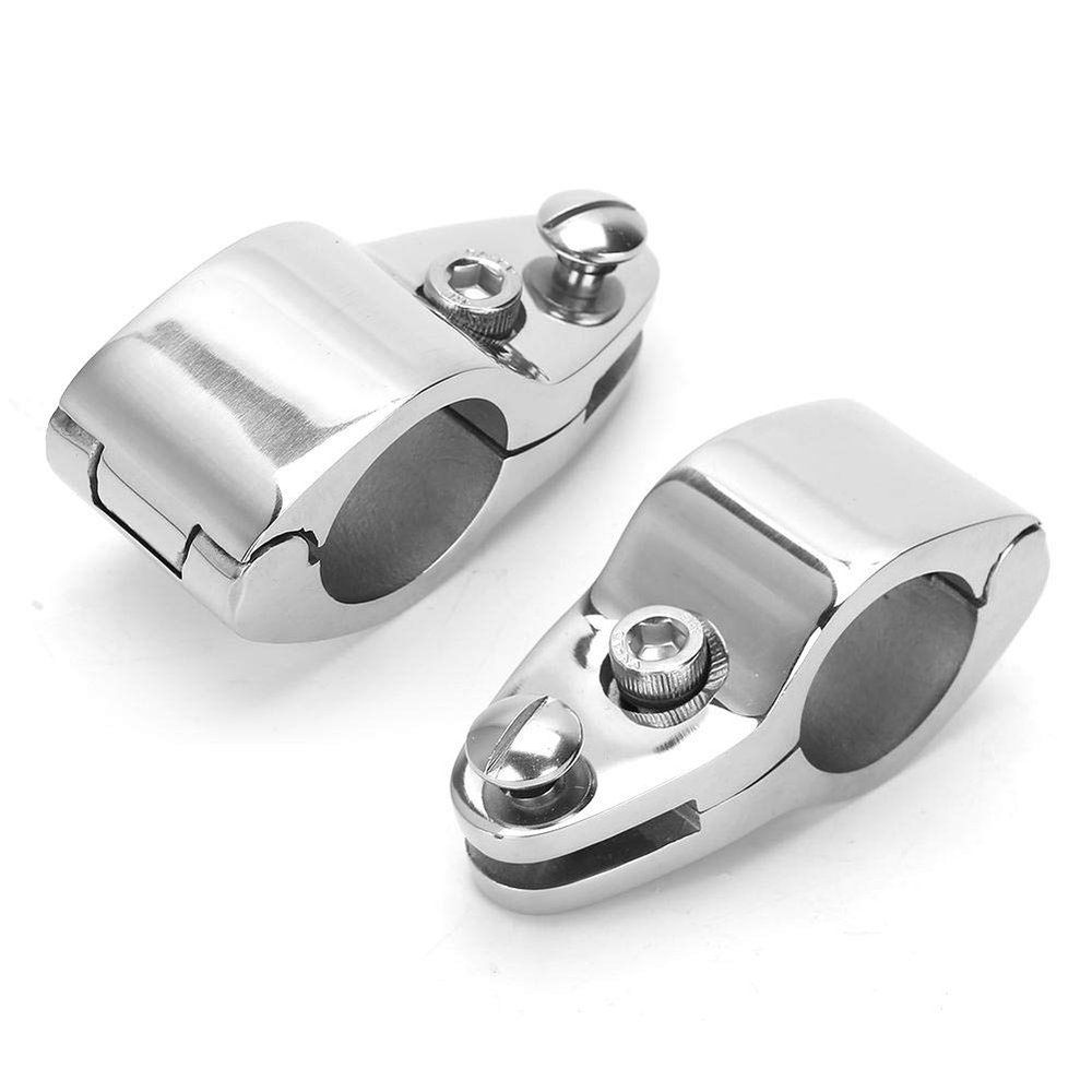 Acouto hinged jaw Slide, 2pcs Marine Jaw Slides Stainless Steel Boat Marine Hinged Upper Jaw Slide Hardware Fittings Top Hinge Rail Mount(30mm)