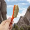 Boar Hair Rock Climbing Brush with Ergonomic Handle, Bouldering Boulder Brush as Durable Cleaning Tool for Climbing Chalk and Climbing Holds on Climbing Wall Indoor or Outdoor (Black&Puple) view 3