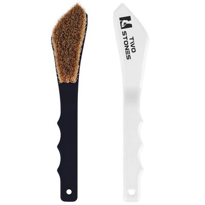 Boar Hair Rock Climbing Brush with Ergonomic Handle, Bouldering Boulder Brush as Durable Cleaning Tool for Chalk and Climbing Holds on Wall Indoor or Outdoor (Black&White)
