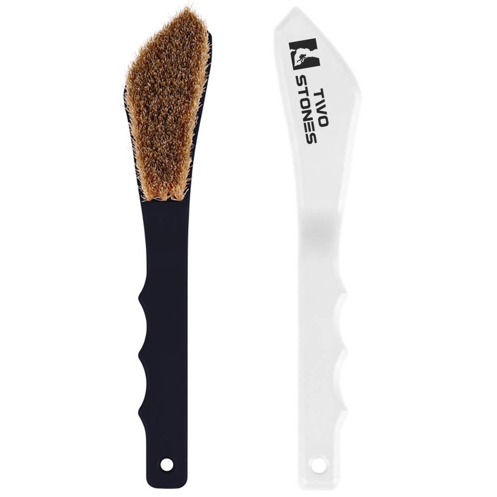 Boar Hair Rock Climbing Brush with Ergonomic Handle, Bouldering Boulder Brush as Durable Cleaning Tool for Chalk and Climbing Holds on Wall Indoor or Outdoor (Black&White)