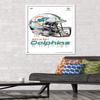 Trends International NFL Miami Dolphins - Drip Helmet 20 Wall Poster, 22.375" x 34", White Framed Version view 2