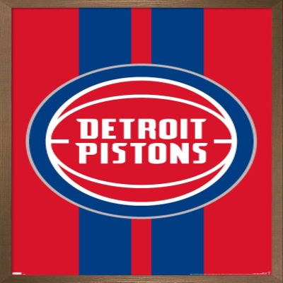 Trends International NBA Detroit Pistons - Logo 20 Wall Poster, 34L x 22.4W, Bronze Framed Version