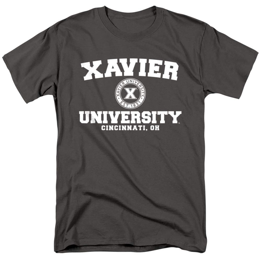 Xavier University Official Circle Logo Unisex Adult T-Shirt, Charcoal, 5X-Large