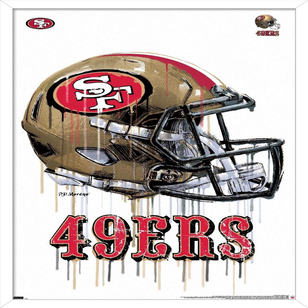 Trends International NFL San Francisco 49ers - Drip Helmet 20 Wall Poster, 22.375" x 34", White Framed Version