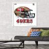 Trends International NFL San Francisco 49ers - Drip Helmet 20 Wall Poster, 22.375" x 34", White Framed Version view 2