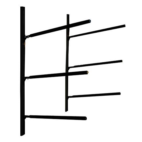 Krypt Towers Multisport Indoor/Outdoor Wall Mount Storage Rack, 3 x Kayak Wall Rack, Aluminum T6061 Lightweight and Heavy Duty Canoe Wall Mount, 78 Degree - 40" Length Fingers for Secure Storage