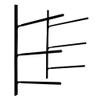 Krypt Towers Multisport Indoor/Outdoor Wall Mount Storage Rack, 3 x Kayak Wall Rack, Aluminum T6061 Lightweight and Heavy Duty Canoe Wall Mount, 78 Degree - 40" Length Fingers for Secure Storage view 1