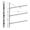 Krypt Towers Multisport Indoor/Outdoor Wall Mount Storage Rack, 3 x Kayak Wall Rack, Aluminum T6061 Lightweight and Heavy Duty Canoe Wall Mount, 78 Degree - 40" Length Fingers for Secure Storage view 2