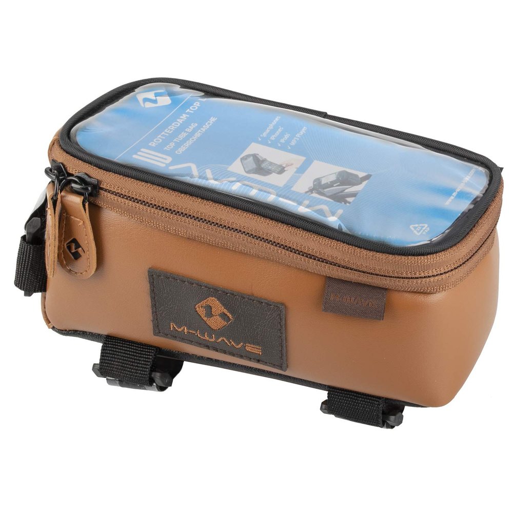 M-Wave Unisex Adult Rotterdam Top XL LE Top Tube Bag, Tan