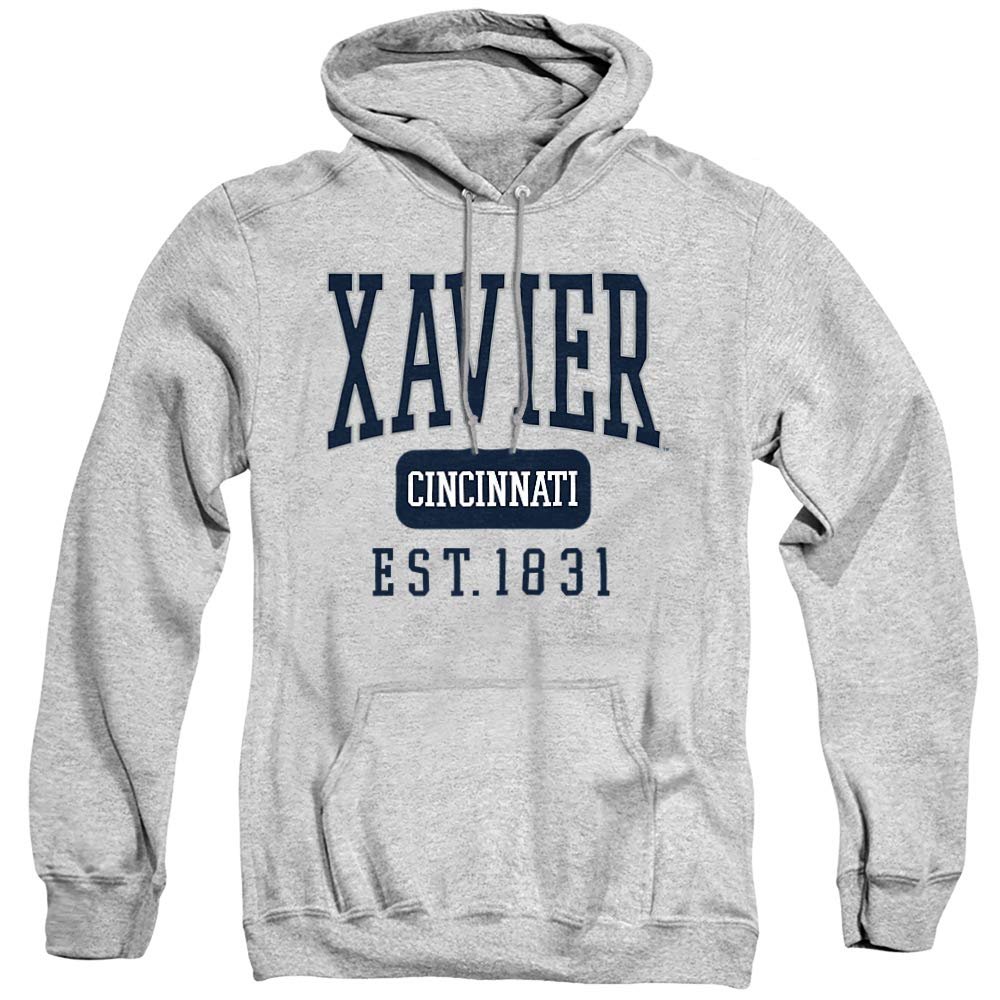 Xavier University Official Founded Date Unisex Adult Pull-Over Hoodie,Athletic Heather, 2X-Large