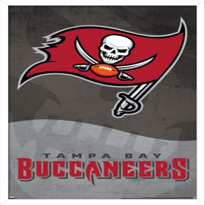 Trends International NFL Tampa Bay Buccaneers - Logo 20 Wall Poster, 22.375" x 34", White Framed Version