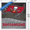 Trends International NFL Tampa Bay Buccaneers - Logo 20 Wall Poster, 22.375" x 34", White Framed Version view 3