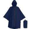 Heavy Duty Rain Poncho for Backpacking, Waterproof Lightweight for Adults, Military, Emergency, Camping, Men, Women (Adult-Round-Navy Blue) view 1