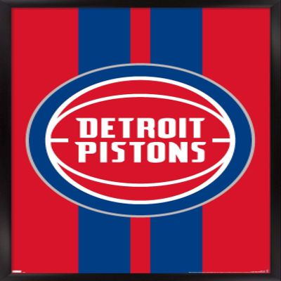 Trends International NBA Detroit Pistons - Logo 20 Wall Poster, 34L x 22.4W, Black Framed Version