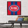 Trends International NBA Detroit Pistons - Logo 20 Wall Poster, 34L x 22.4W, Black Framed Version view 2