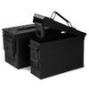 GUGULUZA Metal Ammo Can .30 & .50 Cal 2-Pack, Lockable Ammo Storage Case, Military Waterproof & Airtight Containers Box for Shotgun, Rifles, Pistols (Black-30 & 50 Cal) view 1