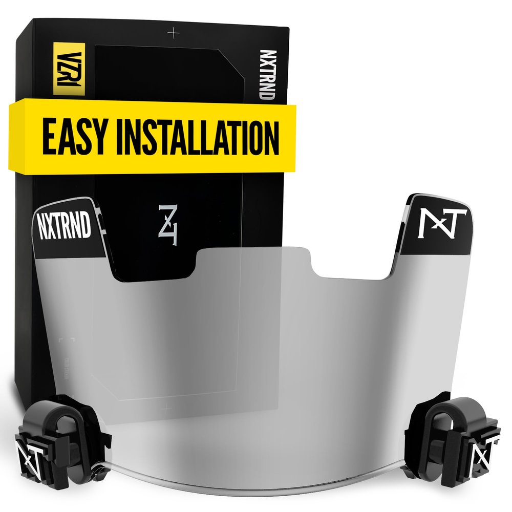 Nxtrnd VZR1 Football Visor, Flat Lens Technology, Fits Adult & Youth Football Helmets (Clear Mirror)