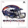 NFL Denver Broncos - Drip Helmet 20 Wall Poster, 34L x 22.4W, White Framed Version view 1