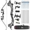 AMEYXGS Archery 64" Takedown Recurve Bow and Arrow Set 30-55lbs Hunting Bow Longbow Outdoor Shooting Target Practice Adult Bow Right Handed (Bow + Accessories, 45lb) view 1