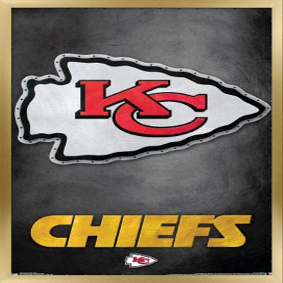 Trends International NFL Kansas City Chiefs - Logo 13 Wall Poster, 22.375" x 34", Gold Framed Version