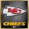Trends International NFL Kansas City Chiefs - Logo 13 Wall Poster, 22.375" x 34", Gold Framed Version view 1