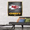 Trends International NFL Kansas City Chiefs - Logo 13 Wall Poster, 22.375" x 34", Gold Framed Version view 2