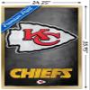 Trends International NFL Kansas City Chiefs - Logo 13 Wall Poster, 22.375" x 34", Gold Framed Version view 3